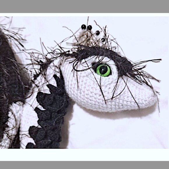 Hand Made Posable Crochet Dragon - Medium Large - Picture 14 of 16